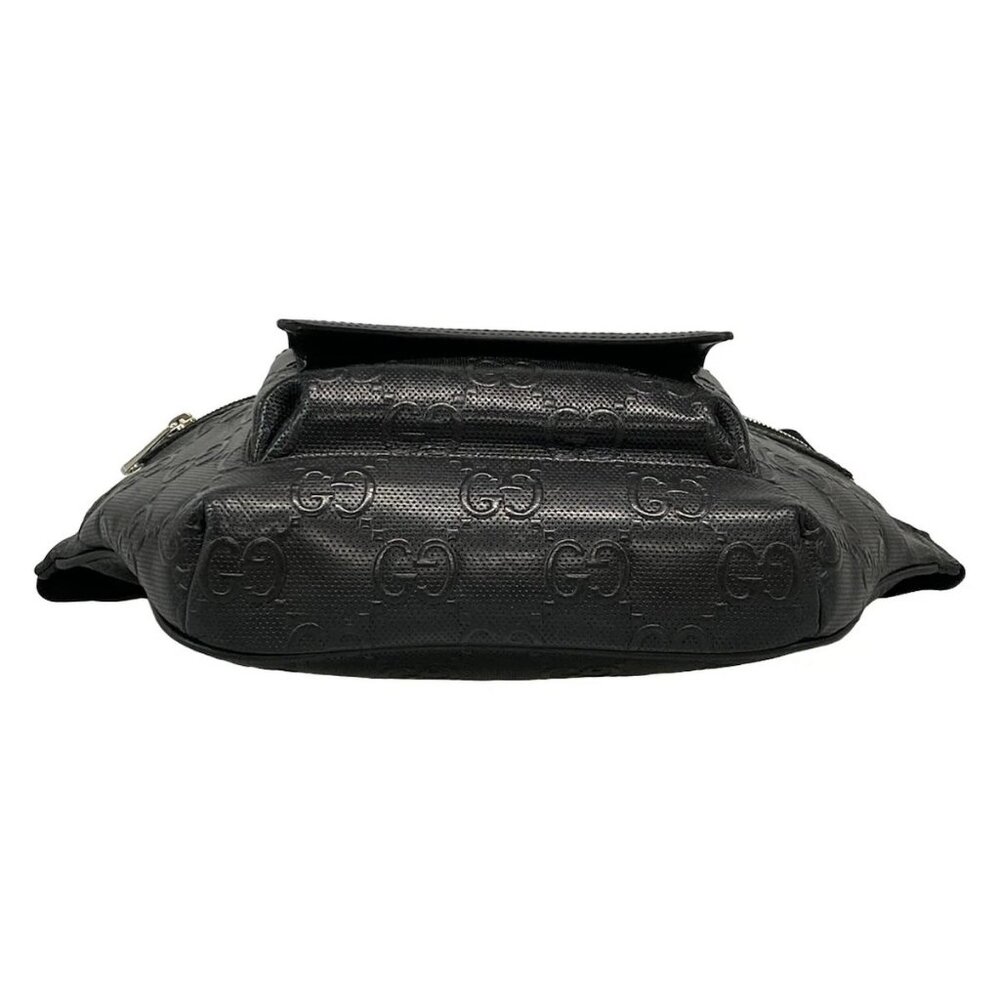 GUCCI Jumbo GG Large Belt Bag 645093 Black Leather Bum Bag - Picture 6 of 15